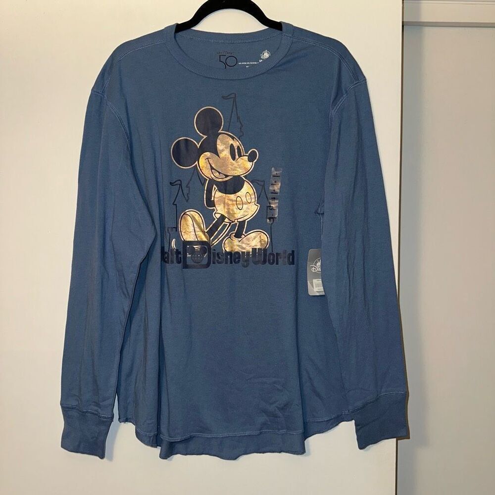 Disney Parks Unisex Blue Graphic Long Sleeve Shirt Large NWT
